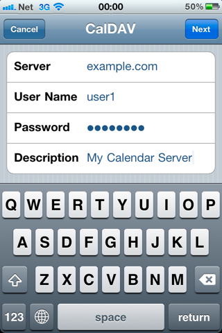 Screenshot of setting up an account on an iPhone